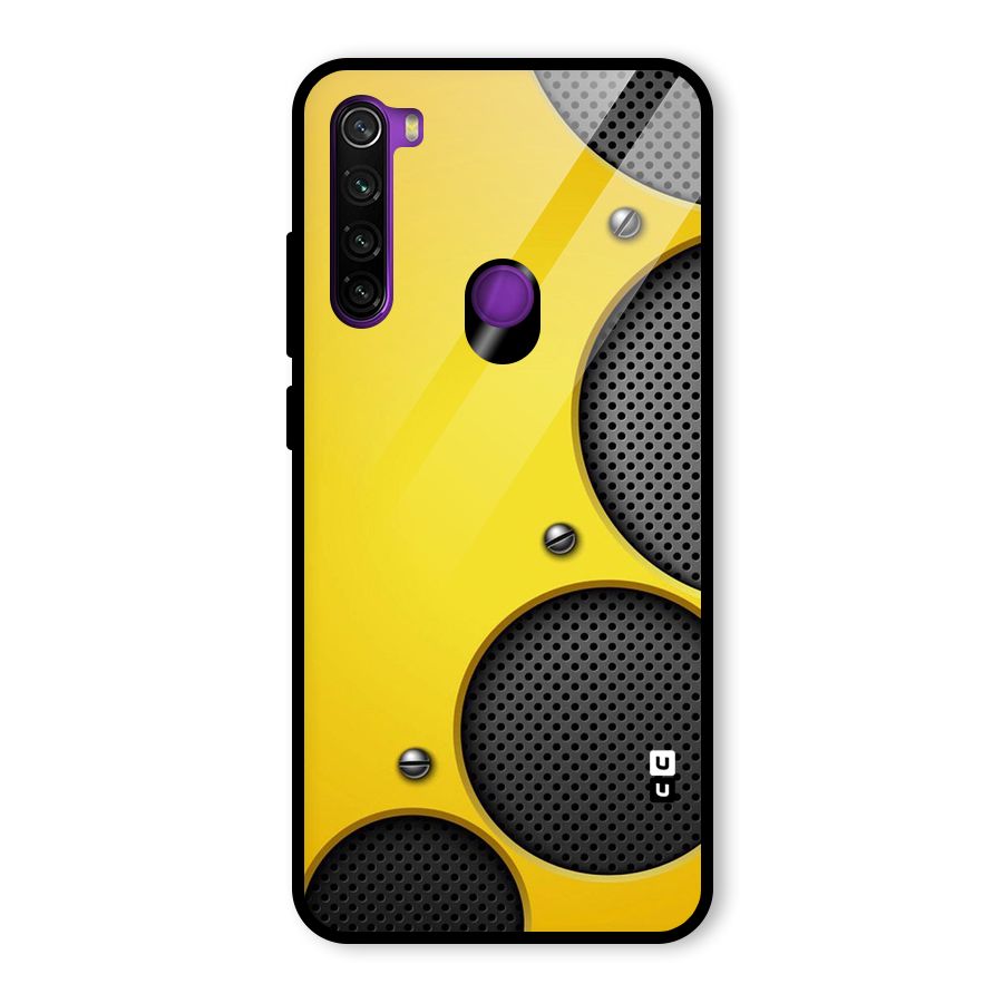 Black Net Yellow Glass Back Case for Redmi Note 8