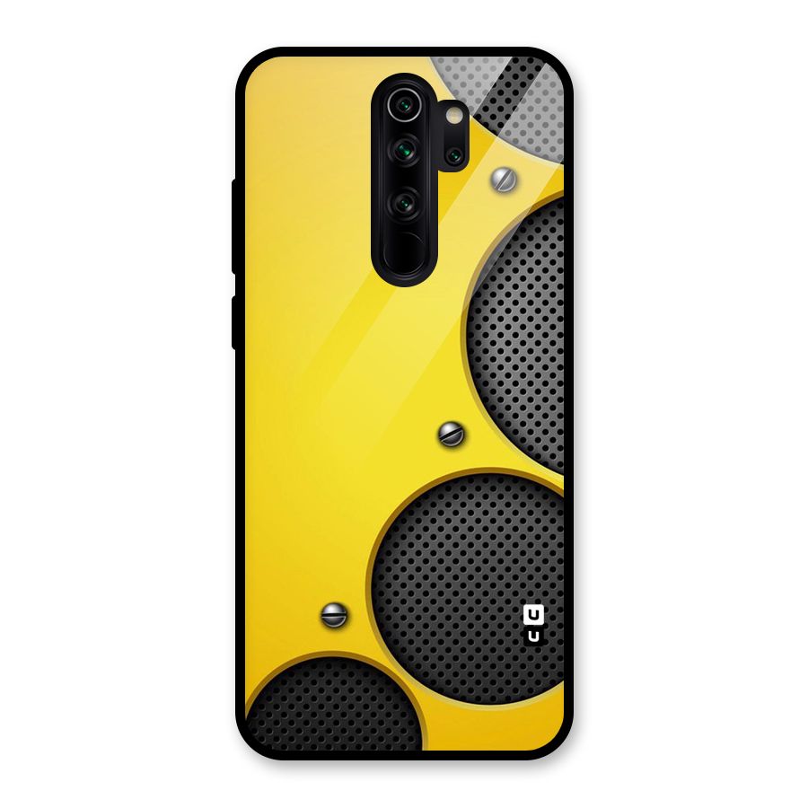 Black Net Yellow Glass Back Case for Redmi Note 8 Pro