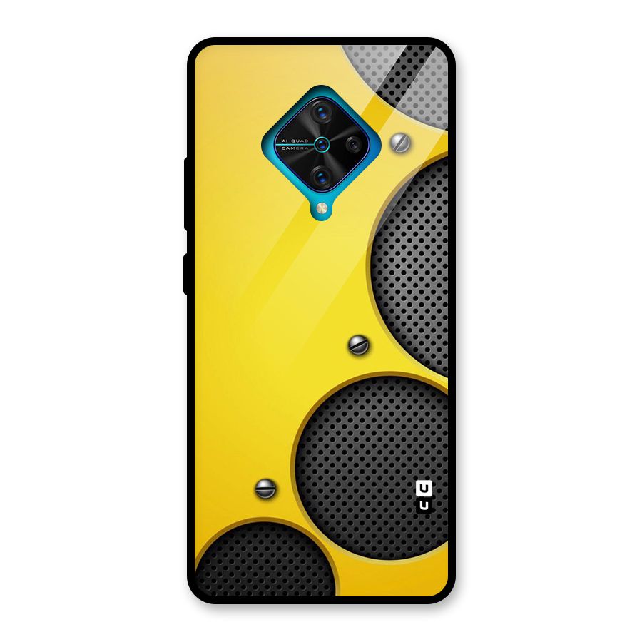 Black Net Yellow Glass Back Case for Vivo S1 Pro