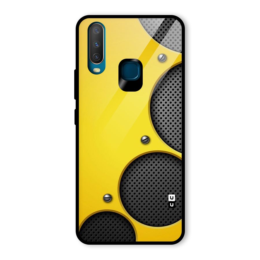Black Net Yellow Glass Back Case for Vivo U10