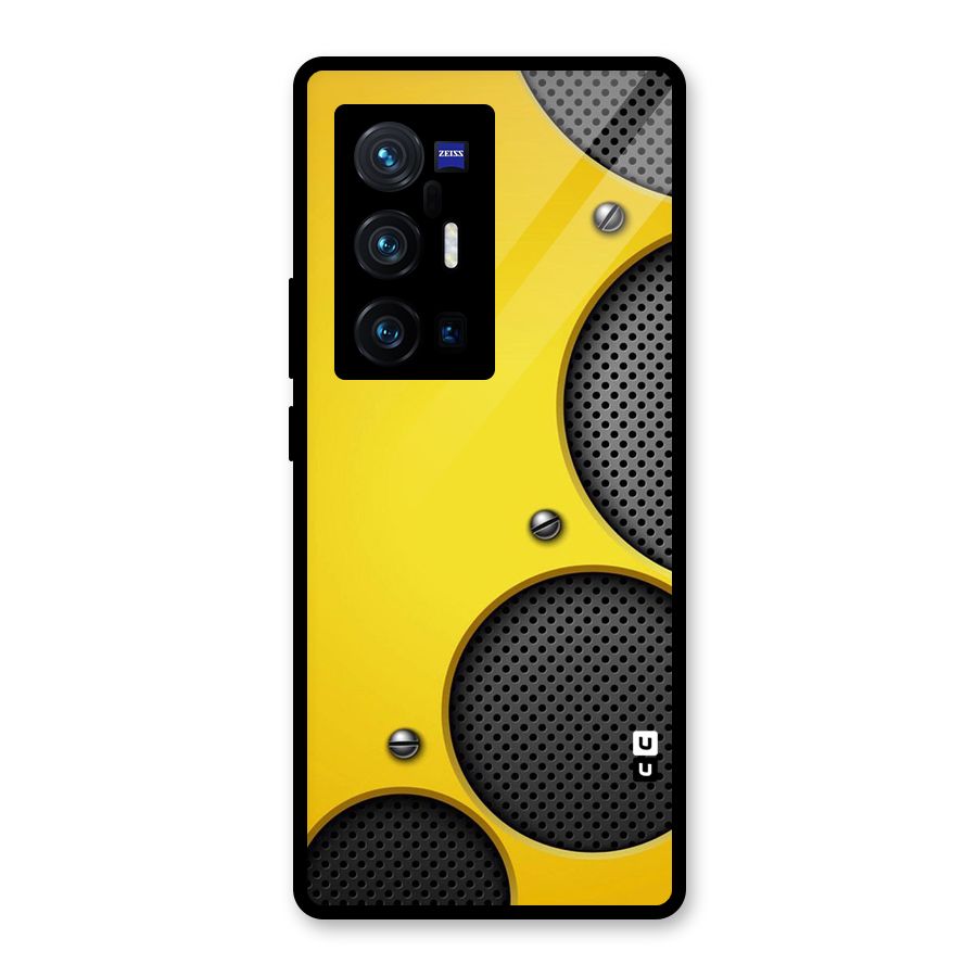 Black Net Yellow Glass Back Case for Vivo X70 Pro Plus