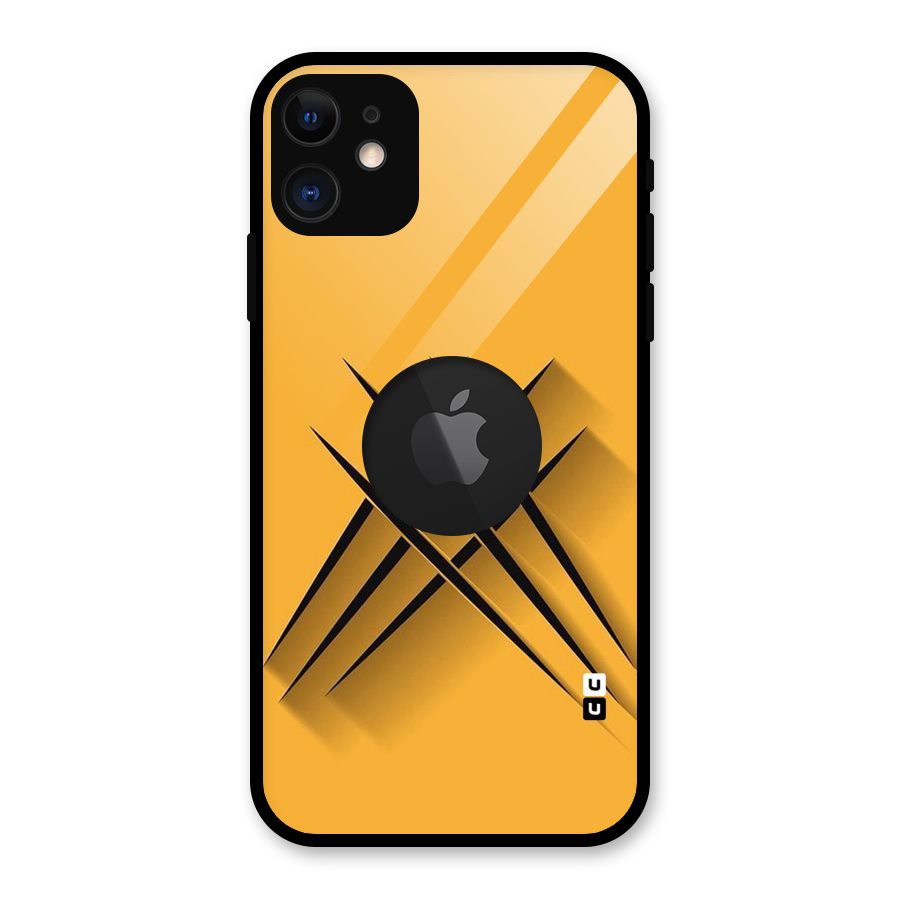 Black Paws Glass Back Case for iPhone 11 Logo Cut