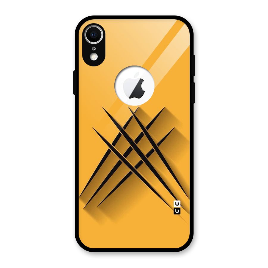 Black Paws Glass Back Case for iPhone XR Logo Cut