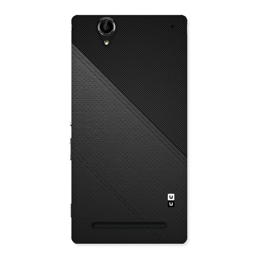 Black Polka Stripe Back Case for Sony Xperia T2