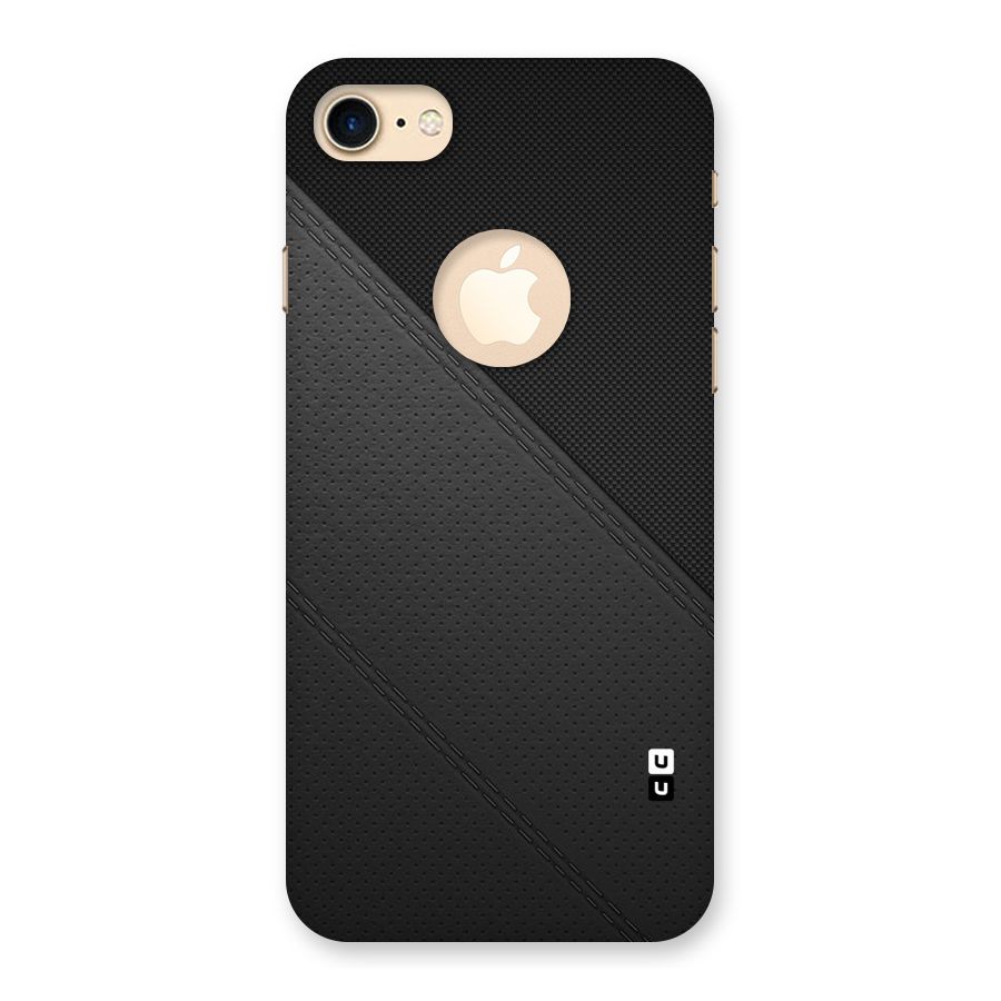 Black Polka Stripe Back Case for iPhone 7 Logo Cut