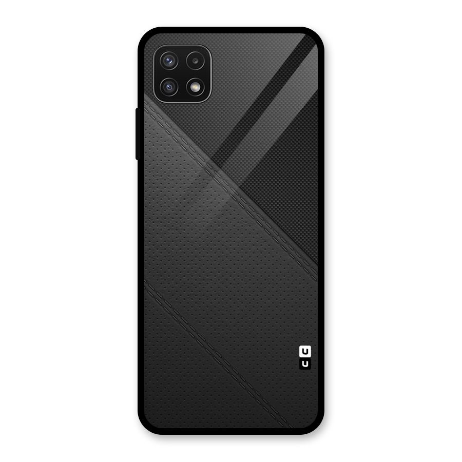 Black Polka Stripe Glass Back Case for Galaxy A22 5G