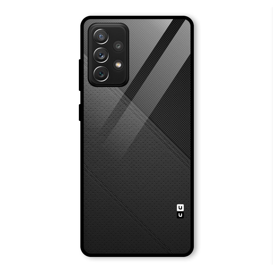 Black Polka Stripe Glass Back Case for Galaxy A72