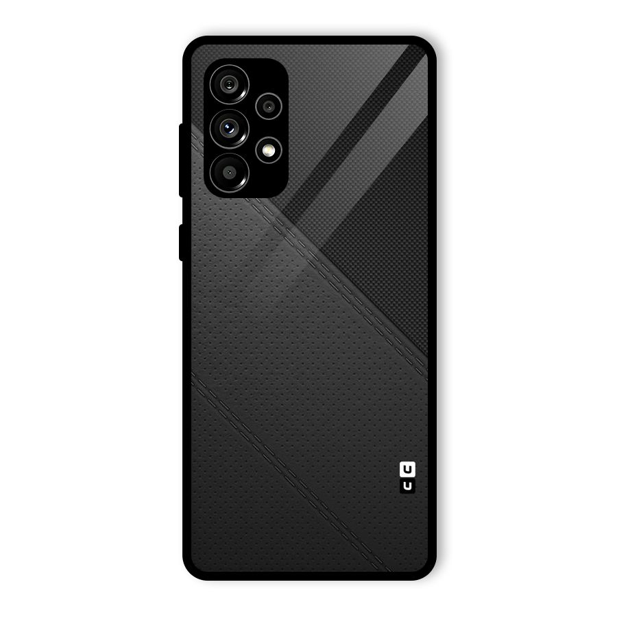 Black Polka Stripe Glass Back Case for Galaxy A73 5G