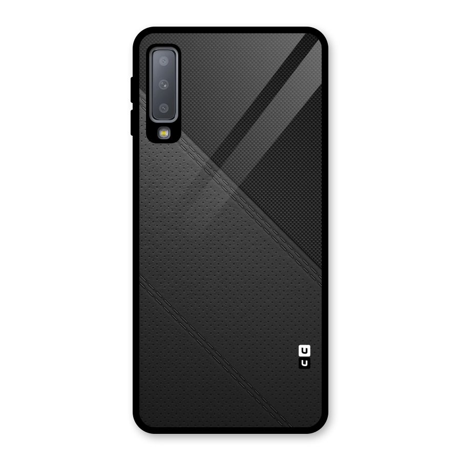 Black Polka Stripe Glass Back Case for Galaxy A7 (2018)