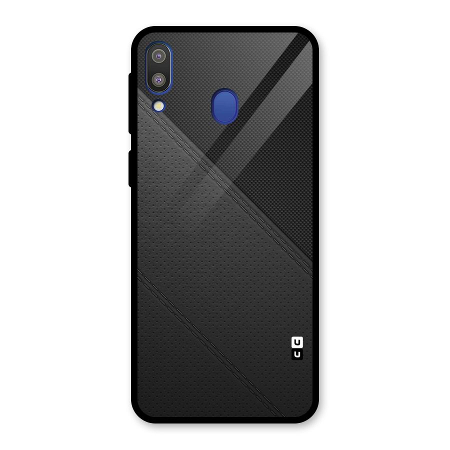 Black Polka Stripe Glass Back Case for Galaxy M20