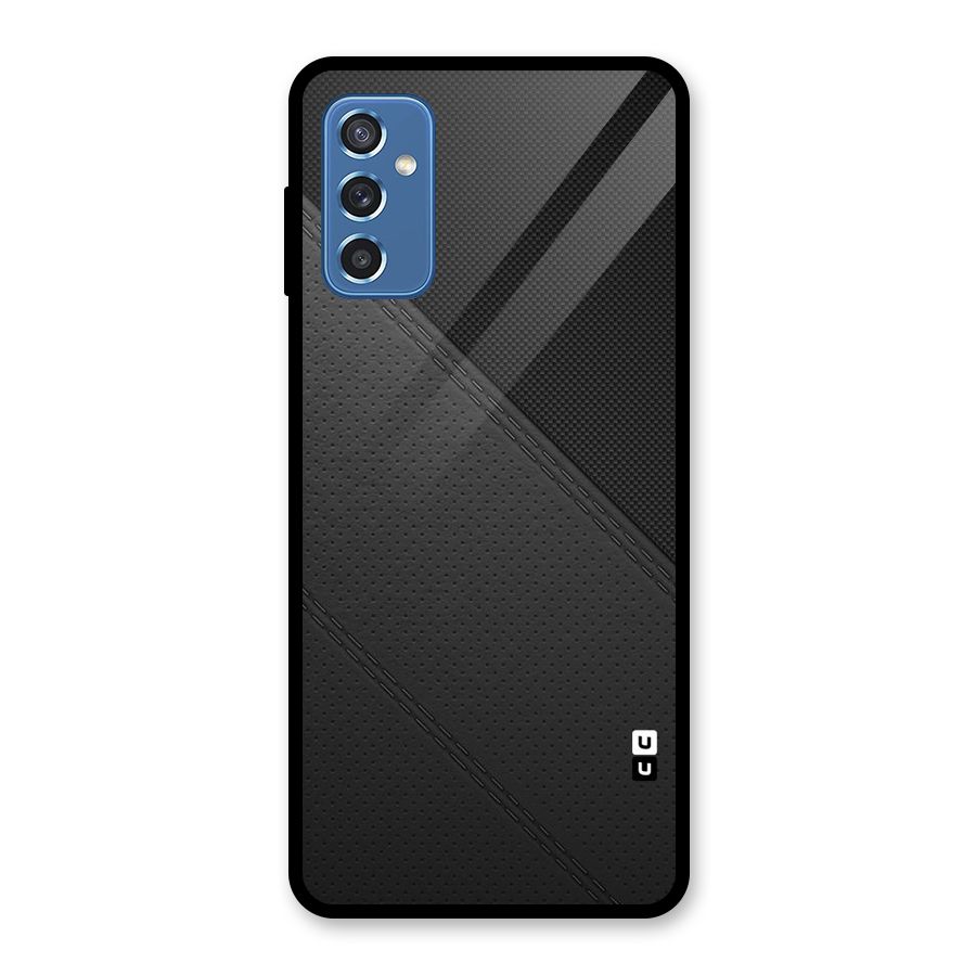 Black Polka Stripe Glass Back Case for Galaxy M52 5G