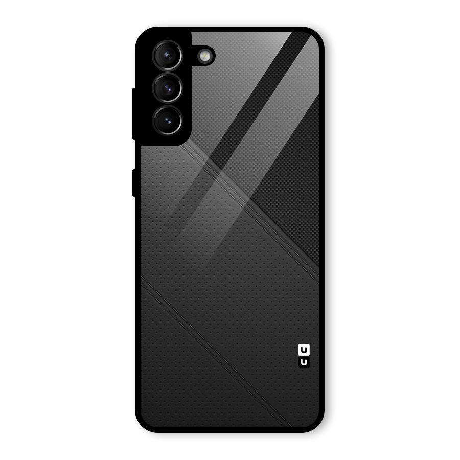 Black Polka Stripe Glass Back Case for Galaxy S21 Plus