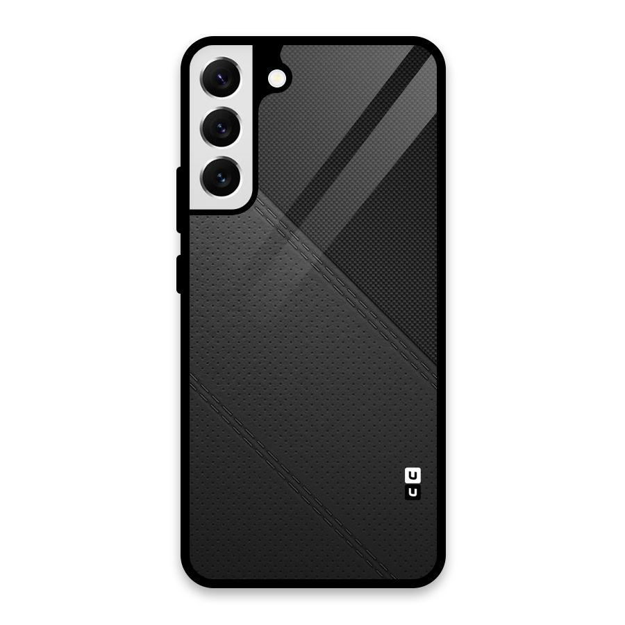 Black Polka Stripe Glass Back Case for Galaxy S22 Plus 5G