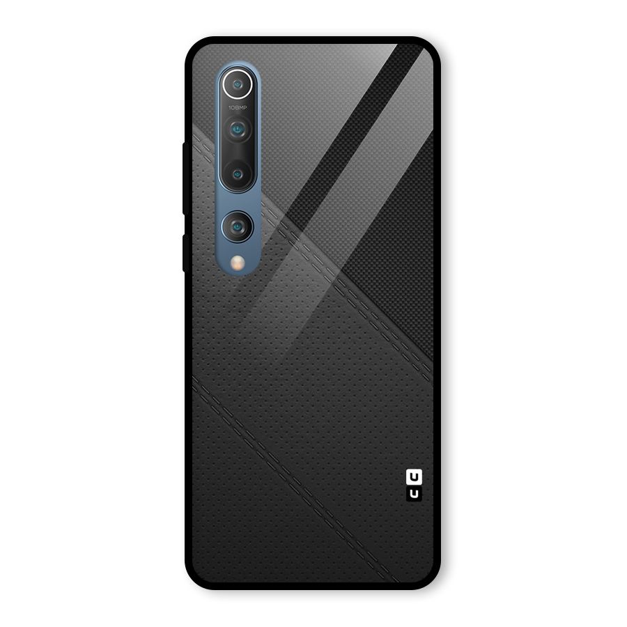 Black Polka Stripe Glass Back Case for Mi 10