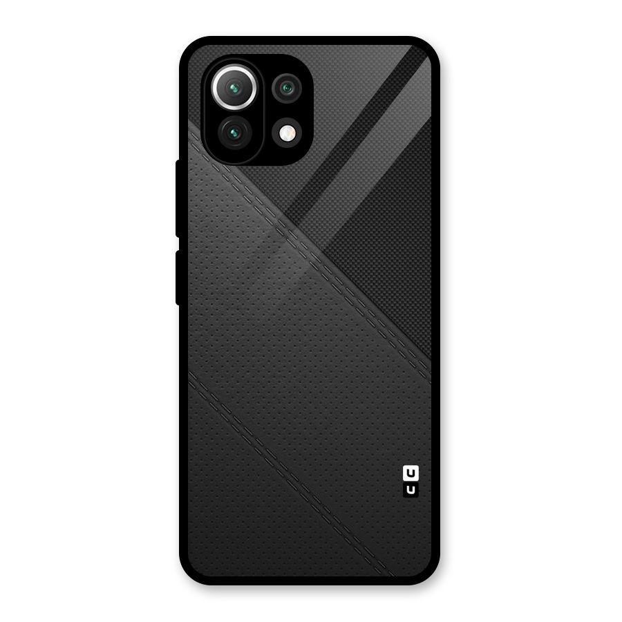 Black Polka Stripe Glass Back Case for Mi 11 Lite
