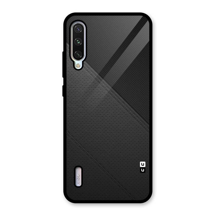 Black Polka Stripe Glass Back Case for Mi A3