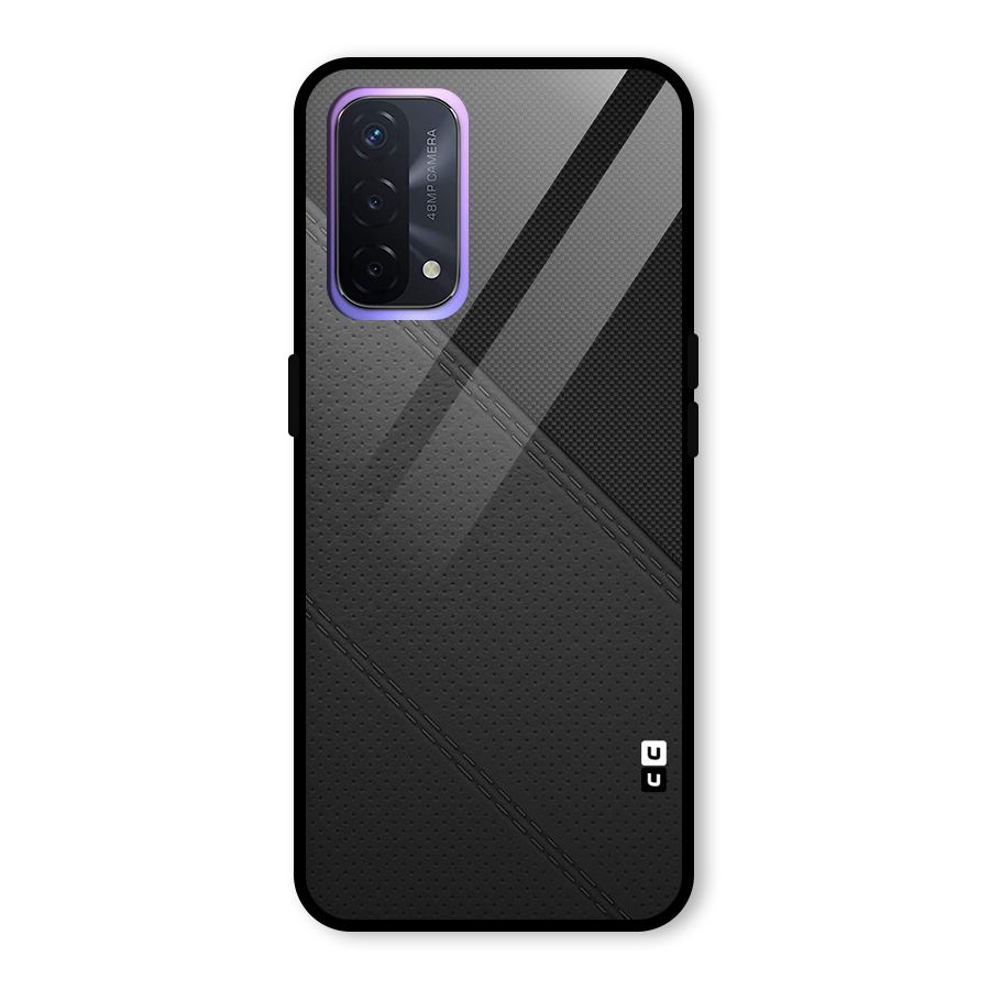 Black Polka Stripe Glass Back Case for Oppo A74 5G