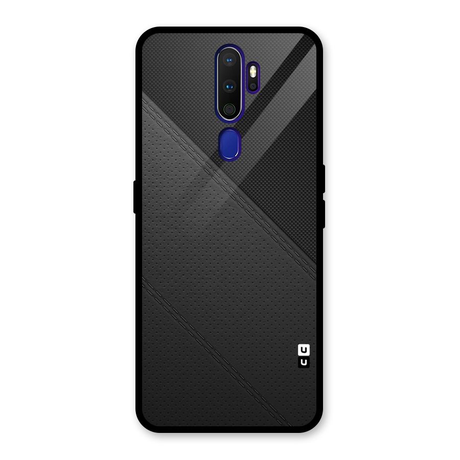 Black Polka Stripe Glass Back Case for Oppo A9 (2020)