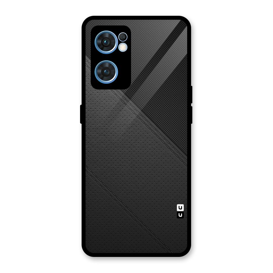 Black Polka Stripe Glass Back Case for Oppo Reno7 5G