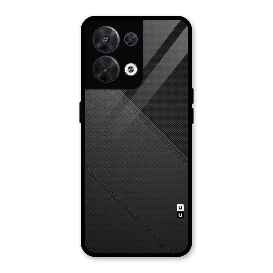 Black Polka Stripe Glass Back Case for Oppo Reno8 5G