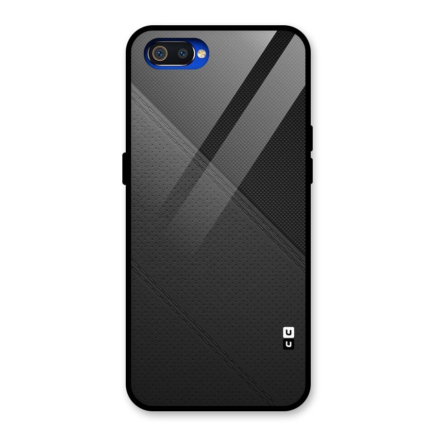 Black Polka Stripe Glass Back Case for Realme C2