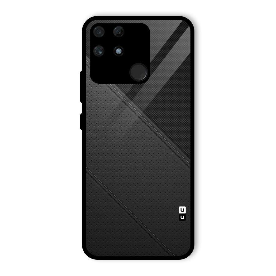 Black Polka Stripe Glass Back Case for Realme Narzo 50A