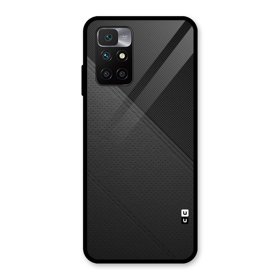 Black Polka Stripe Glass Back Case for Redmi 10 Prime