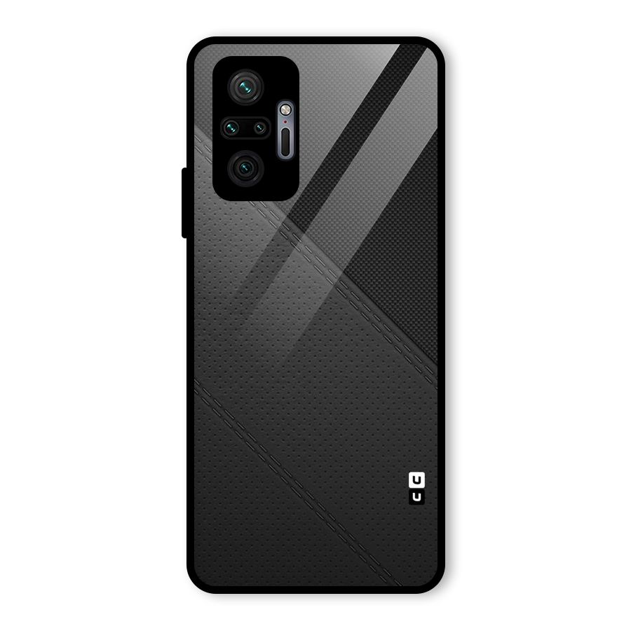 Black Polka Stripe Glass Back Case for Redmi Note 10 Pro