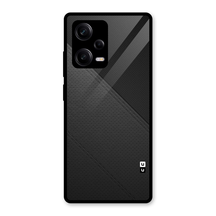Black Polka Stripe Glass Back Case for Redmi Note 12 Pro