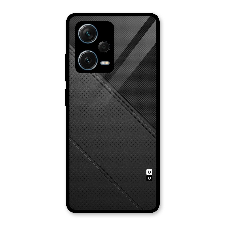Black Polka Stripe Glass Back Case for Redmi Note 12 Pro Plus 5G