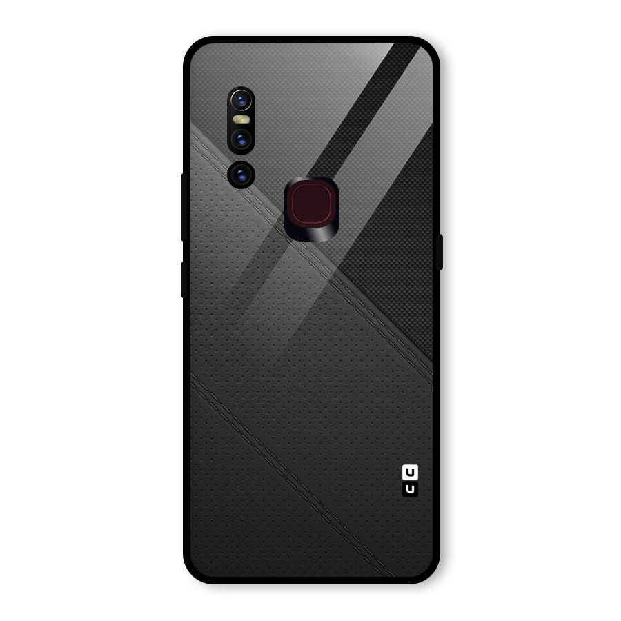 Black Polka Stripe Glass Back Case for Vivo V15