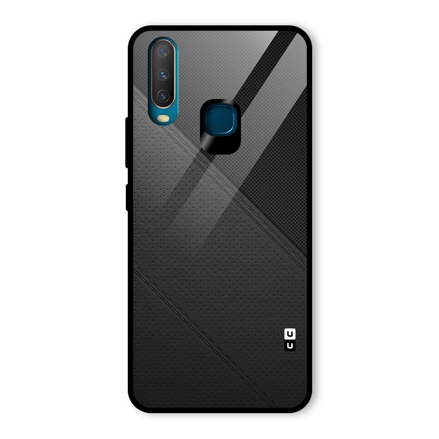 Black Polka Stripe Glass Back Case for Vivo Y15