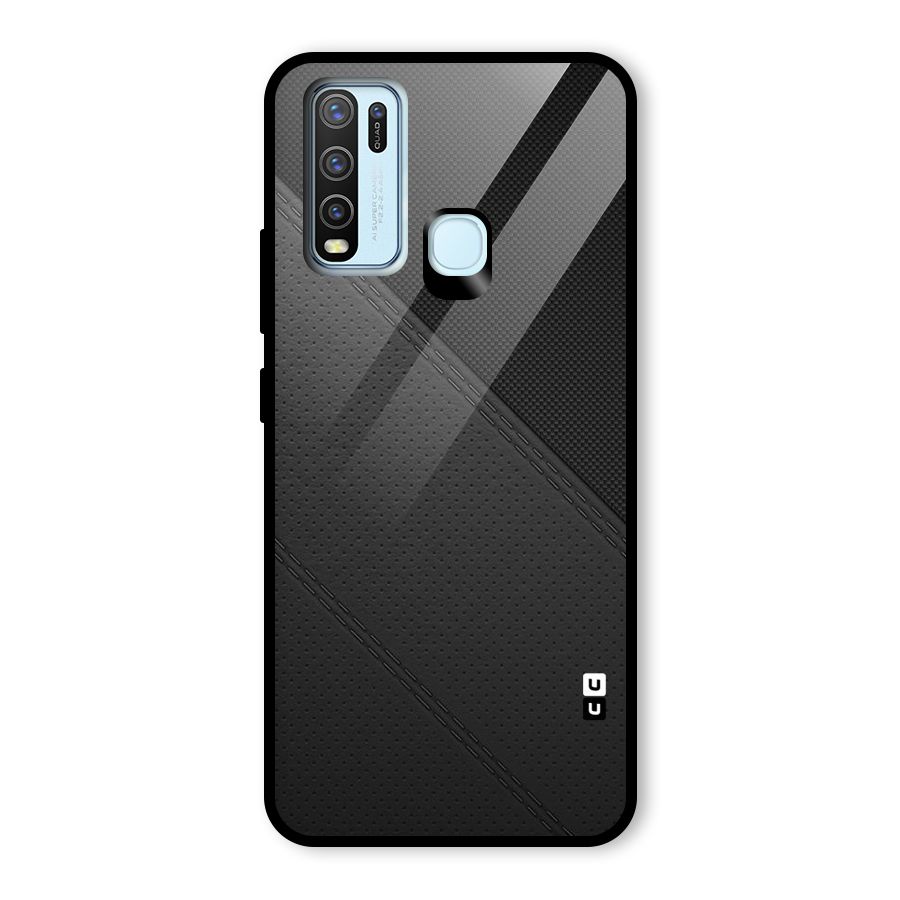 Black Polka Stripe Glass Back Case for Vivo Y30
