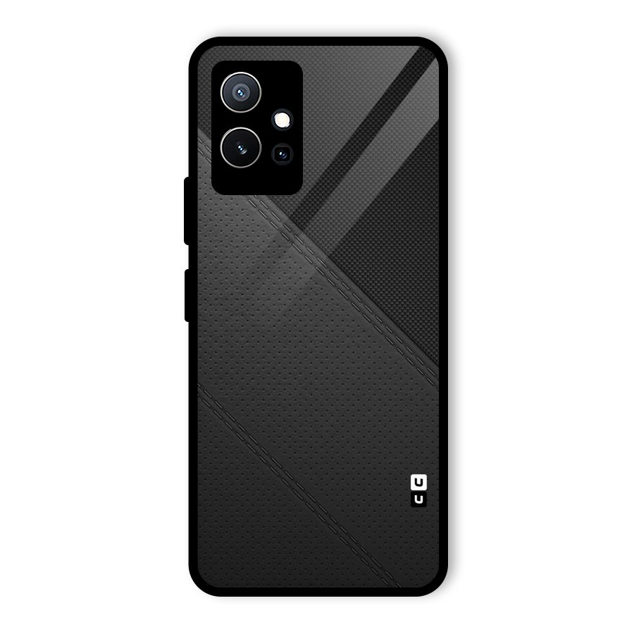 Black Polka Stripe Glass Back Case for Vivo Y75 5G