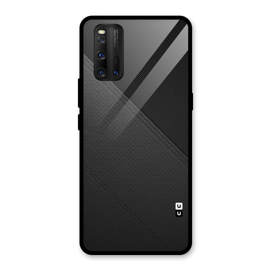 Black Polka Stripe Glass Back Case for Vivo iQOO 3