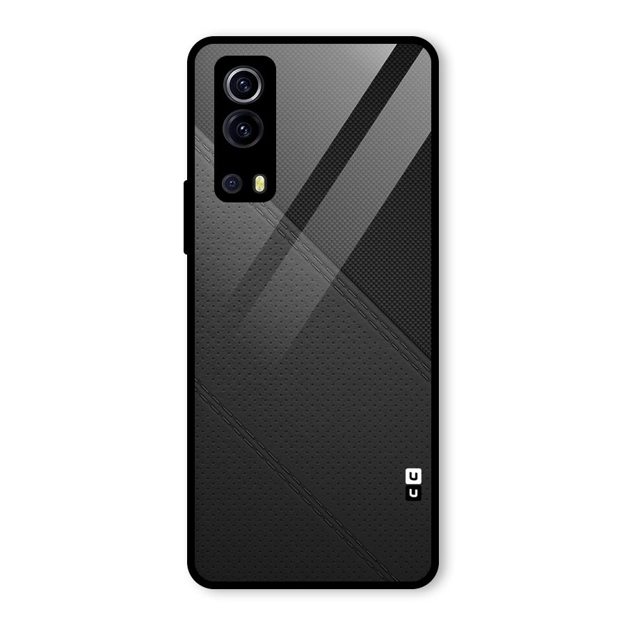 Black Polka Stripe Glass Back Case for Vivo iQOO Z3