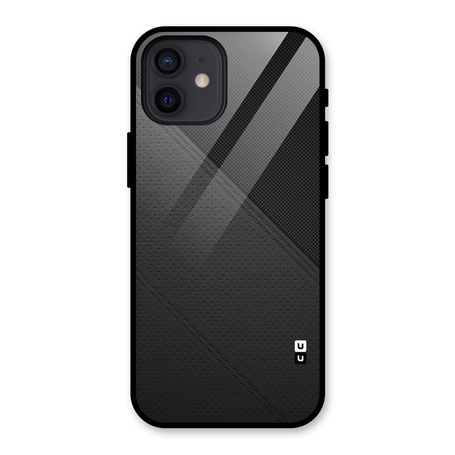 Black Polka Stripe Glass Back Case for iPhone 12
