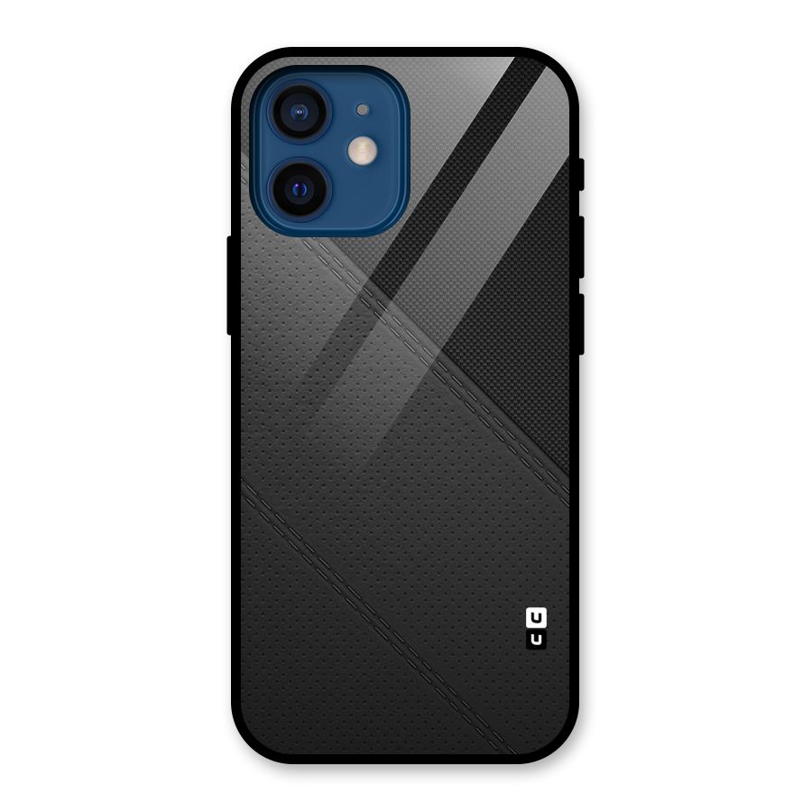 Black Polka Stripe Glass Back Case for iPhone 12 Mini