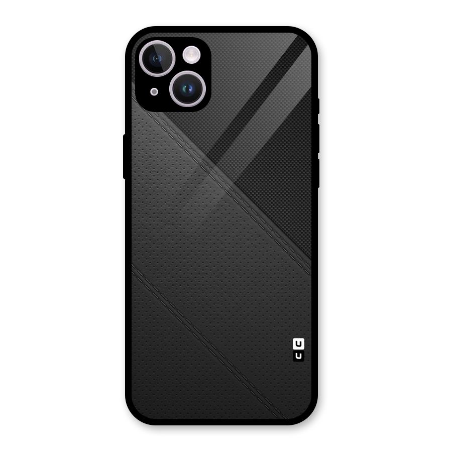 Black Polka Stripe Glass Back Case for iPhone 14 Plus