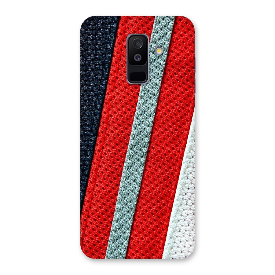 Black Red Grey Stripes Back Case for Galaxy A6 Plus