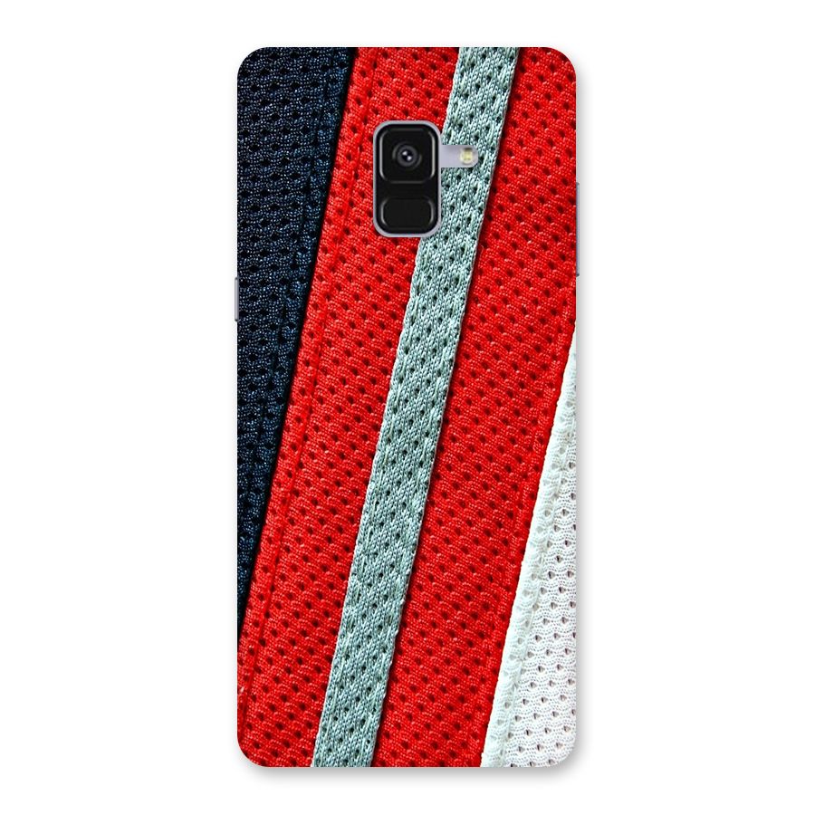 Black Red Grey Stripes Back Case for Galaxy A8 Plus