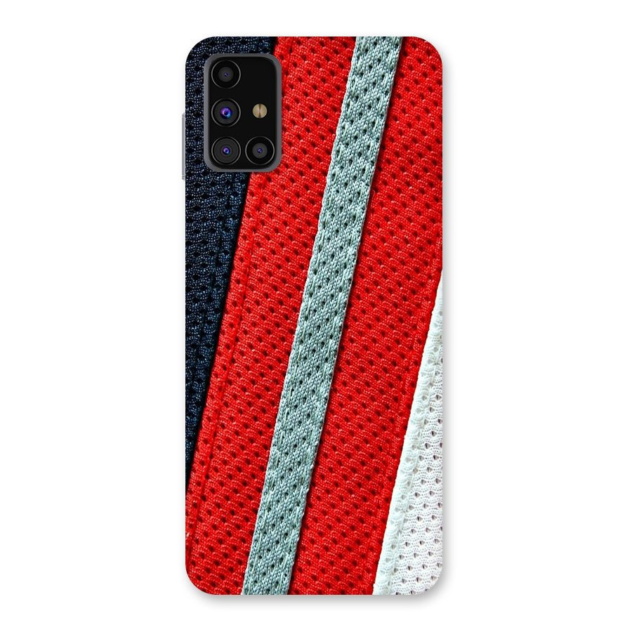 Black Red Grey Stripes Back Case for Galaxy M31s