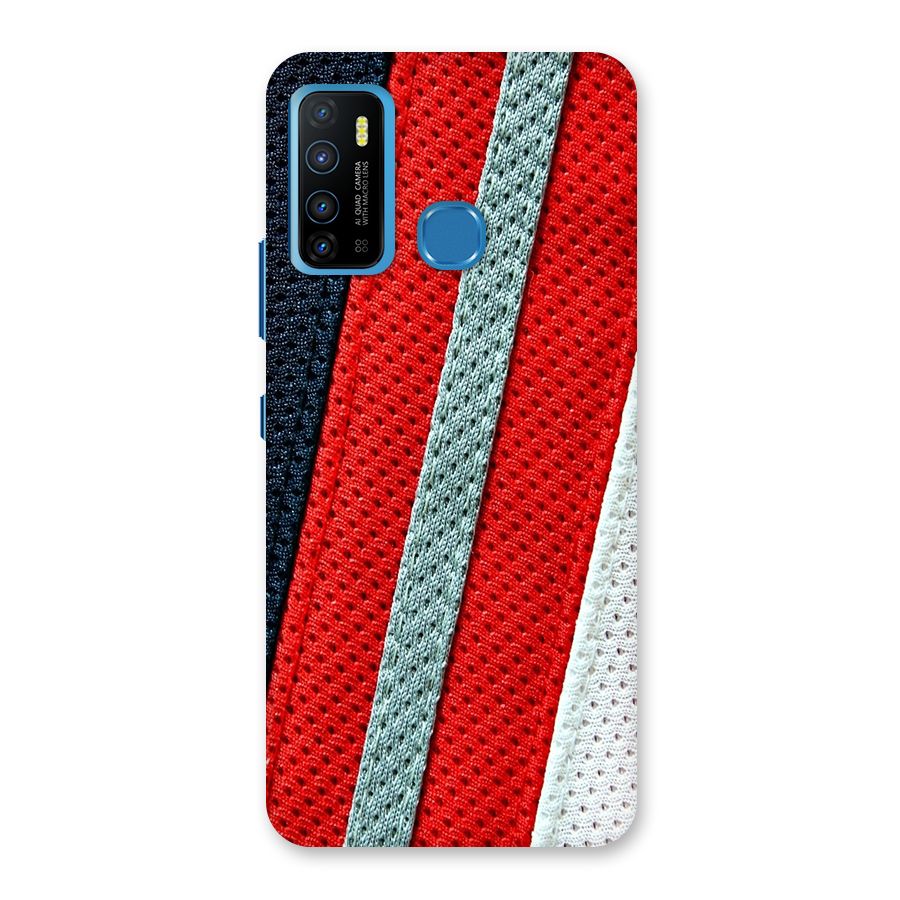 Black Red Grey Stripes Back Case for Infinix Hot 9