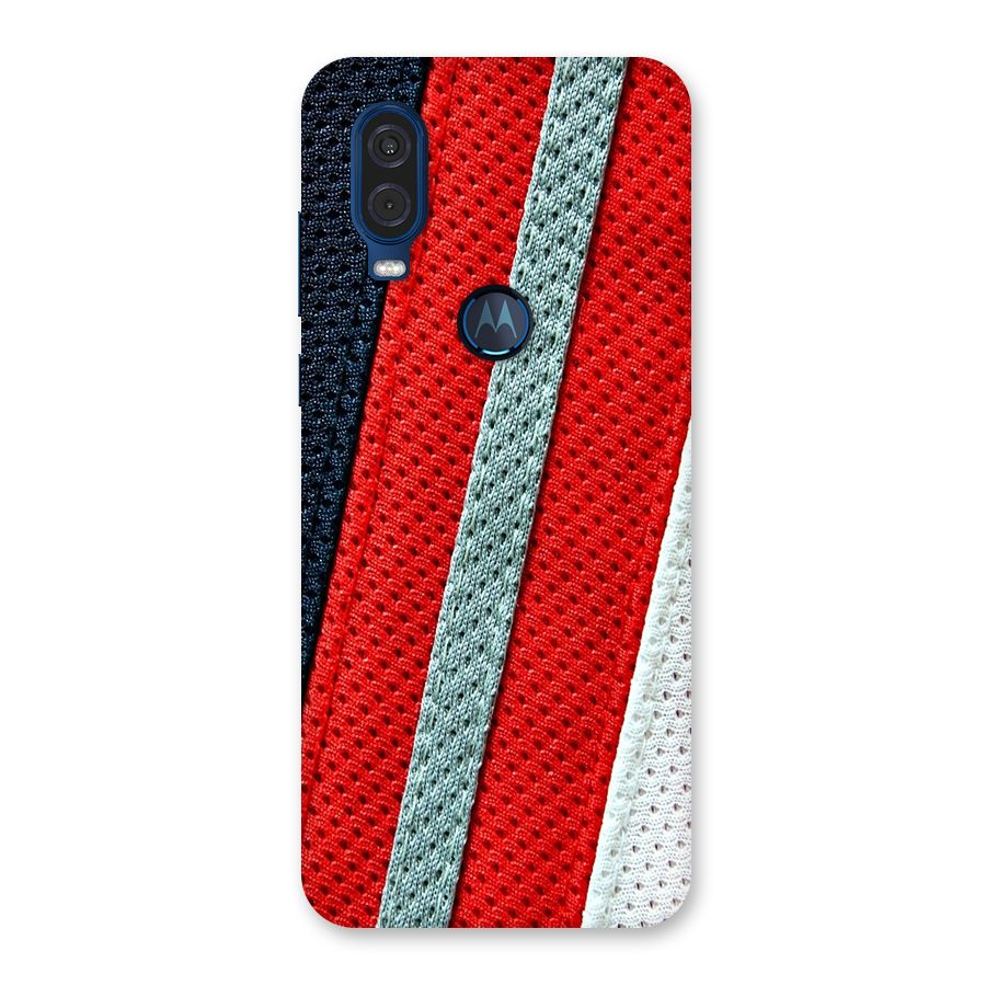 Black Red Grey Stripes Back Case for Motorola One Vision
