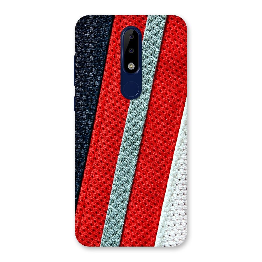 Black Red Grey Stripes Back Case for Nokia 5.1 Plus