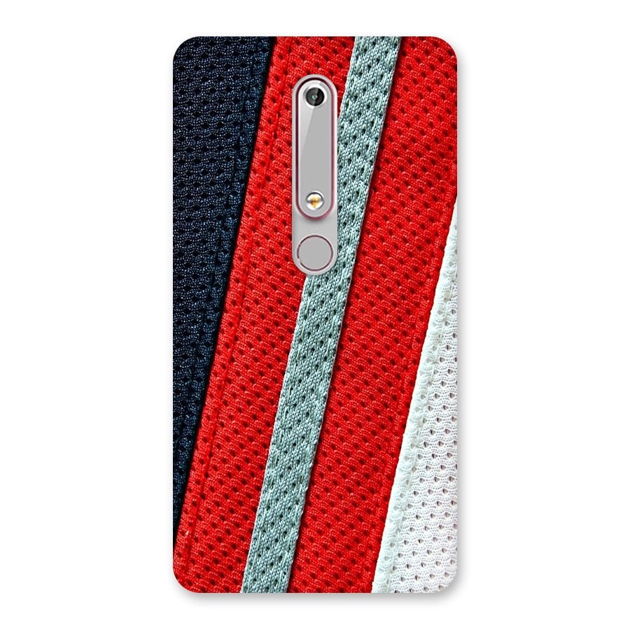 Black Red Grey Stripes Back Case for Nokia 6.1