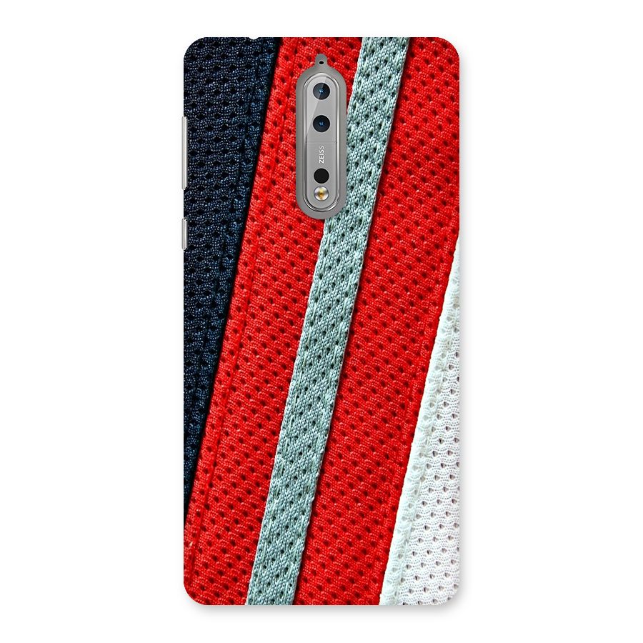 Black Red Grey Stripes Back Case for Nokia 8