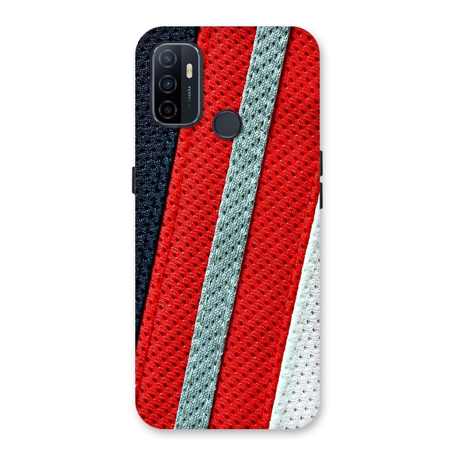 Black Red Grey Stripes Back Case for Oppo A32