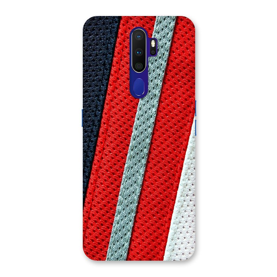 Black Red Grey Stripes Back Case for Oppo A9 (2020)