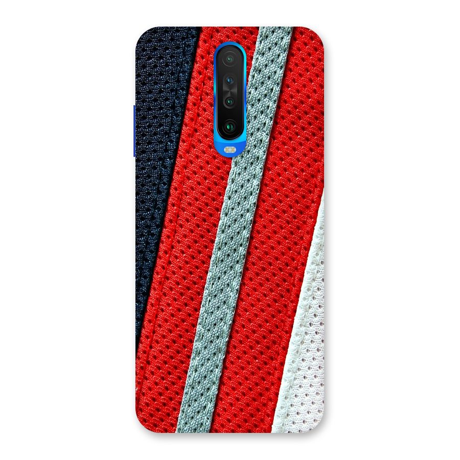Black Red Grey Stripes Back Case for Poco X2